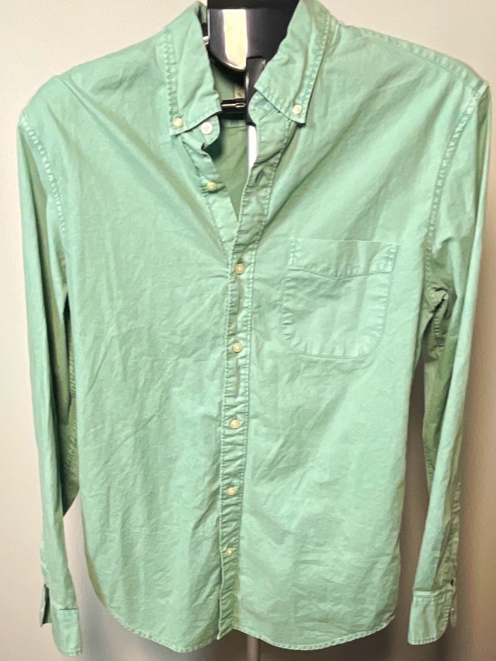 J. Crew The Broke-In Men's Mint Button-Down Shirt cotton